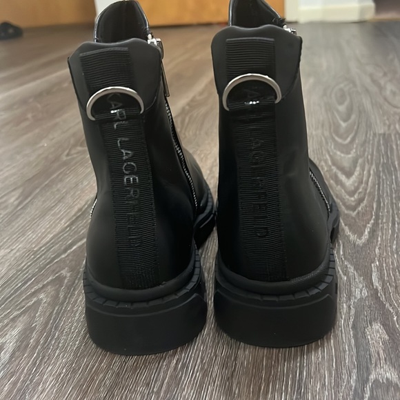 Karl Lagerfeld Double Zip Leather Boot, 8.5 black - Picture 2 of 5